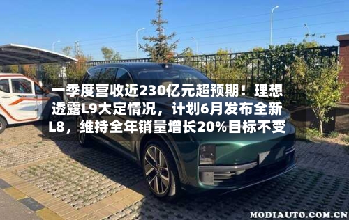 一季度营收近230亿元超预期！理想透露L9大定情况，计划6月发布全新L8，维持全年销量增长20%目标不变-第3张图片