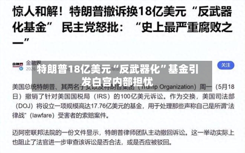 特朗普18亿美元“反武器化”基金引发白宫内部担忧-第2张图片