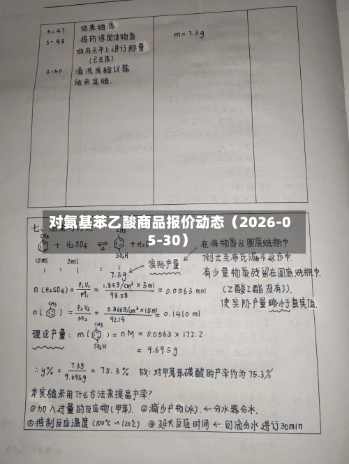 对氨基苯乙酸商品报价动态（2026-05-30）