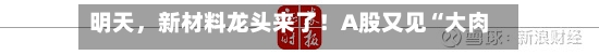 明天，新材料龙头来了！A股又见“大肉签”-第3张图片