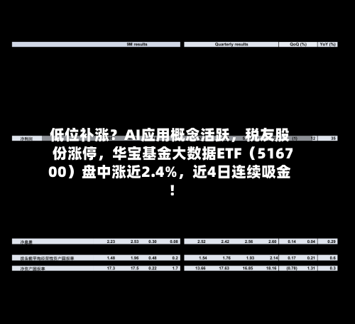 低位补涨？AI应用概念活跃，税友股份涨停，华宝基金大数据ETF（516700）盘中涨近2.4%，近4日连续吸金！-第2张图片