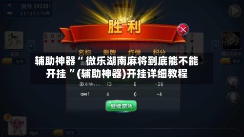 辅助神器“ 微乐湖南麻将到底能不能开挂 ”(辅助神器)开挂详细教程-第2张图片