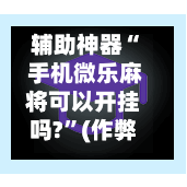 辅助神器“ 手机微乐麻将可以开挂吗?”(作弊)辅助透视教程-第3张图片