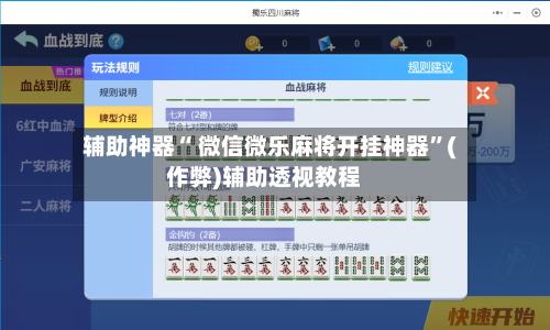 辅助神器“ 微信微乐麻将开挂神器”(作弊)辅助透视教程