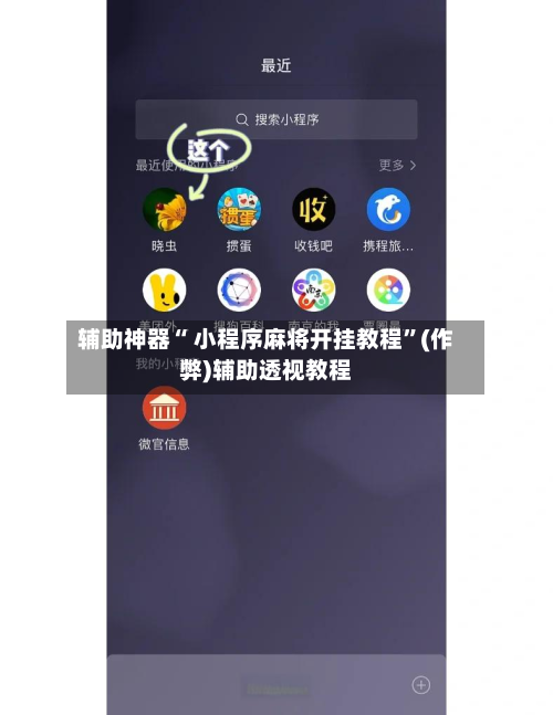 辅助神器“ 小程序麻将开挂教程”(作弊)辅助透视教程-第2张图片