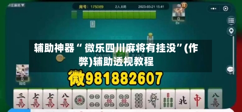 辅助神器“ 微乐四川麻将有挂没”(作弊)辅助透视教程