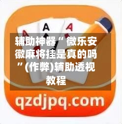 辅助神器“ 微乐安徽麻将挂是真的吗”(作弊)辅助透视教程-第2张图片