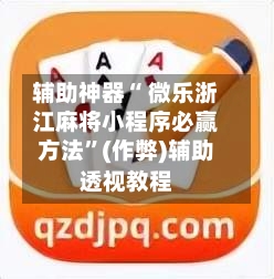 辅助神器“ 微乐浙江麻将小程序必赢方法”(作弊)辅助透视教程