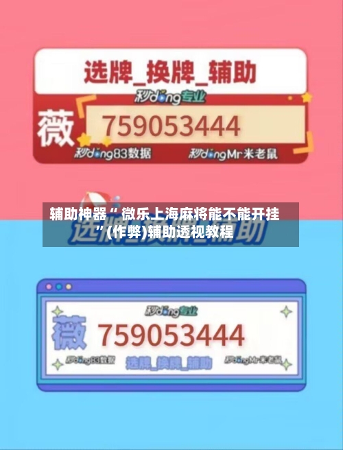 辅助神器“ 微乐上海麻将能不能开挂”(作弊)辅助透视教程