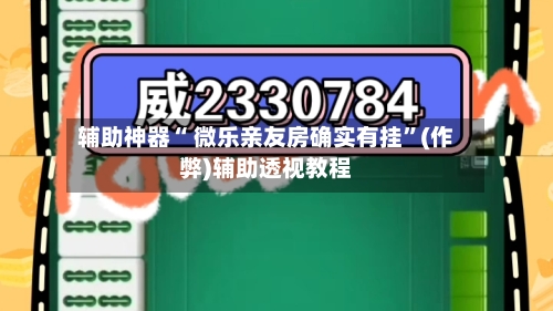 辅助神器“ 微乐亲友房确实有挂”(作弊)辅助透视教程-第3张图片