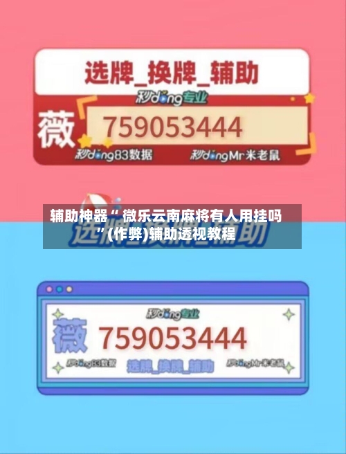 辅助神器“ 微乐云南麻将有人用挂吗”(作弊)辅助透视教程