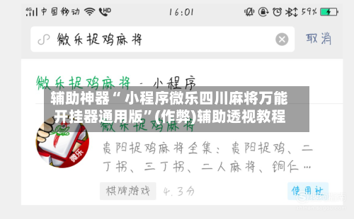 辅助神器“ 小程序微乐四川麻将万能开挂器通用版”(作弊)辅助透视教程-第3张图片