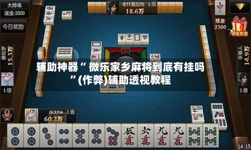 辅助神器“ 微乐家乡麻将到底有挂吗	”(作弊)辅助透视教程-第2张图片