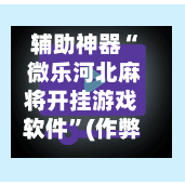 辅助神器“ 微乐河北麻将开挂游戏软件”(作弊)辅助透视教程