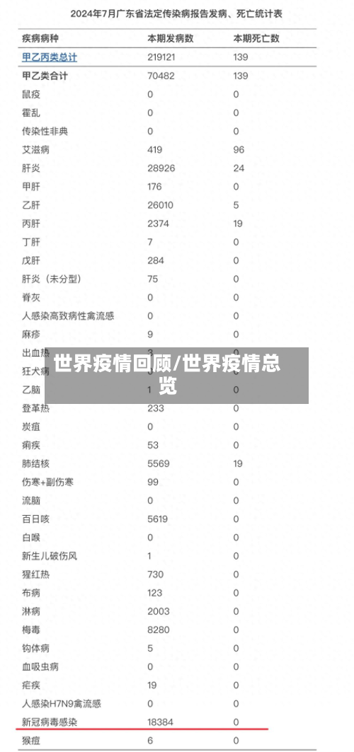 世界疫情回顾/世界疫情总览