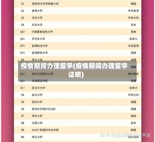 疫情期间办理留学(疫情期间办理留学证明)-第2张图片