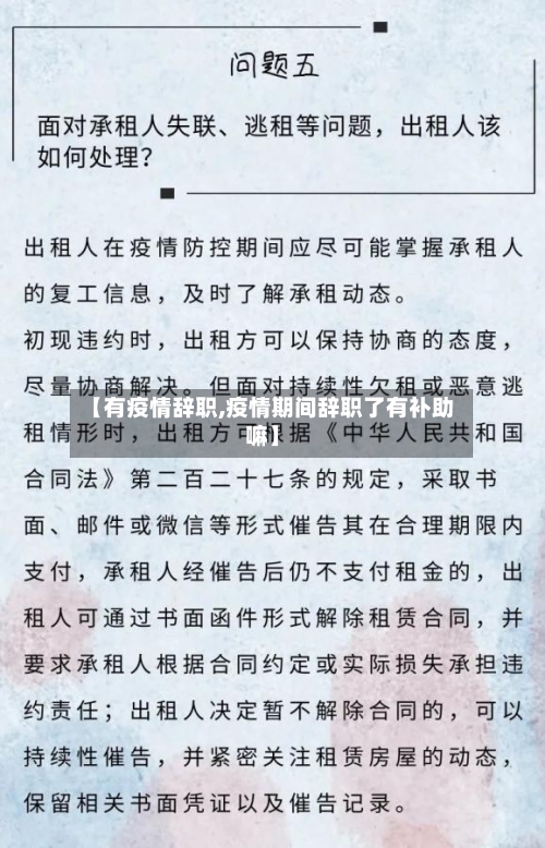 【有疫情辞职,疫情期间辞职了有补助嘛】-第3张图片