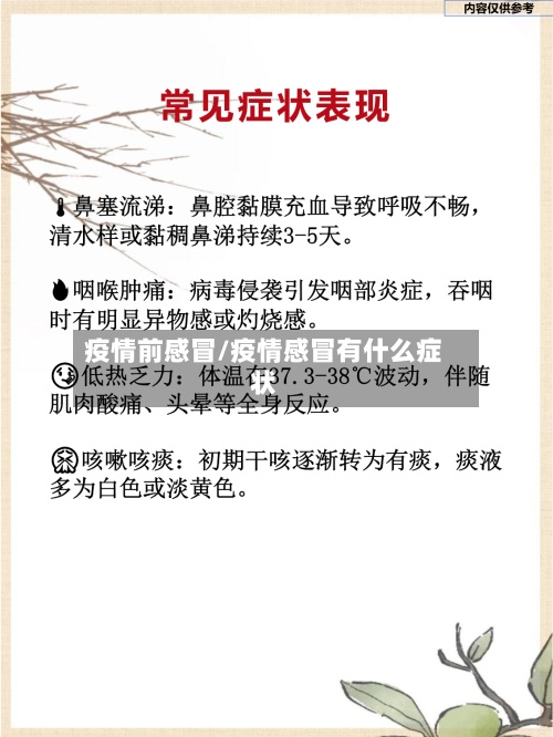 疫情前感冒/疫情感冒有什么症状-第2张图片