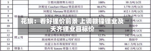 花旗：看好锂价前景 上调赣锋锂业及天齐锂业目标价-第3张图片