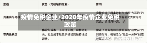 疫情免税企业/2020年疫情企业免税政策-第3张图片