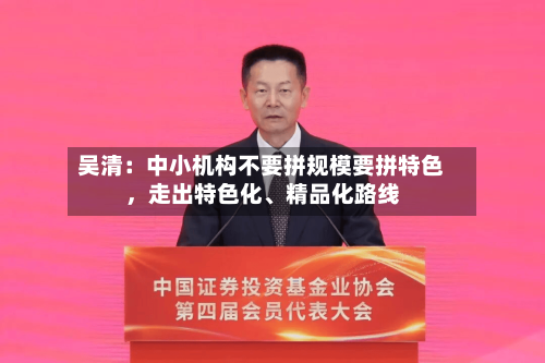 吴清：中小机构不要拼规模要拼特色	，走出特色化、精品化路线-第3张图片