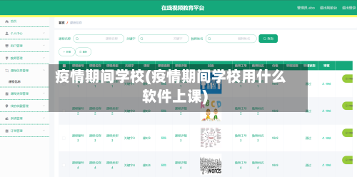 疫情期间学校(疫情期间学校用什么软件上课)-第3张图片